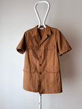 Belle Jardiniere ベルジャルディニエール ベル ジャルディニエール フランス フレンチヴィンテージ 古着 ヴィンテージ France french vintage cotton canvas safari jacket サファリジャケット ワークシャツ cotton brown