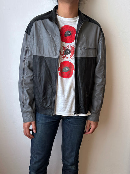 80s Two-tone Italian leather jacket