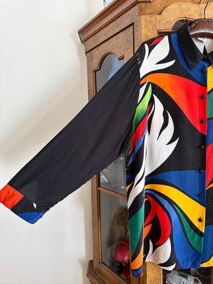 Abstract silk shirt