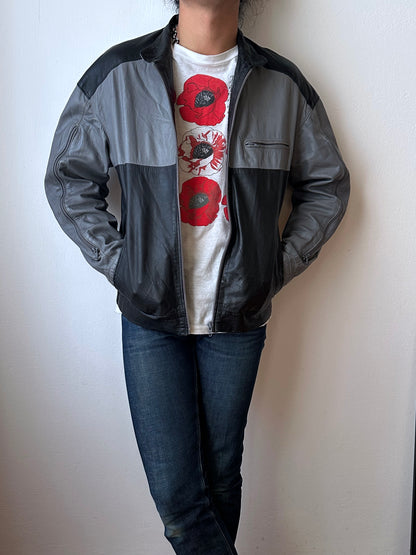 80s Two-tone Italian leather jacket