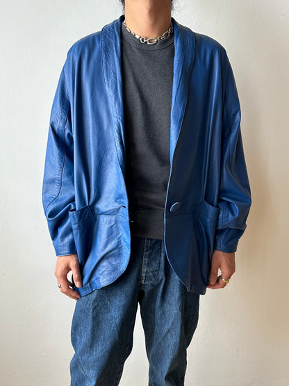 1980s Blue Leather jacket