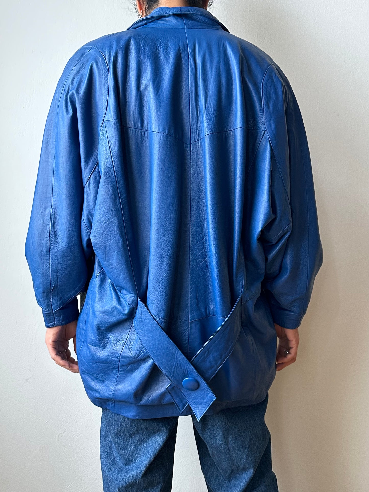 1980s Blue Leather jacket