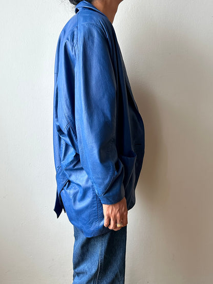 1980s Blue Leather jacket