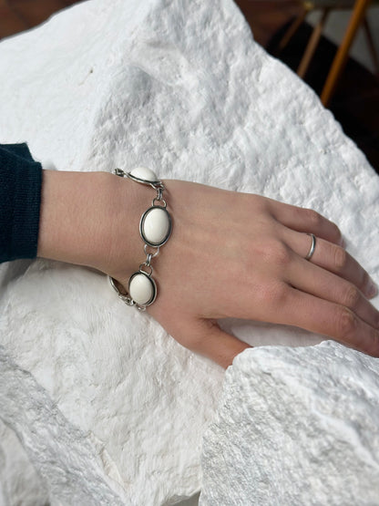 German 835 white resin silver bracelet