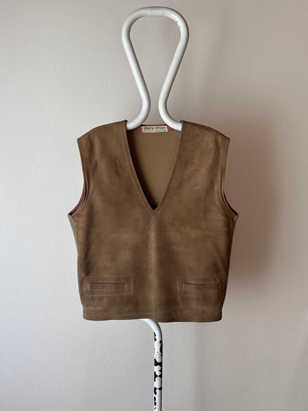 50's 60's Suede Leather Vest France Usa Vintage 50年代 60年代 レザー ベスト フランス 買い付け Toto Praha Prague プラハ 古着 古着屋 Vintage store アンティーク ユーロ古着 ヨーロッパ古着 古着卸