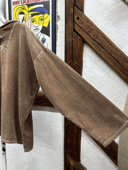 brown cords smock