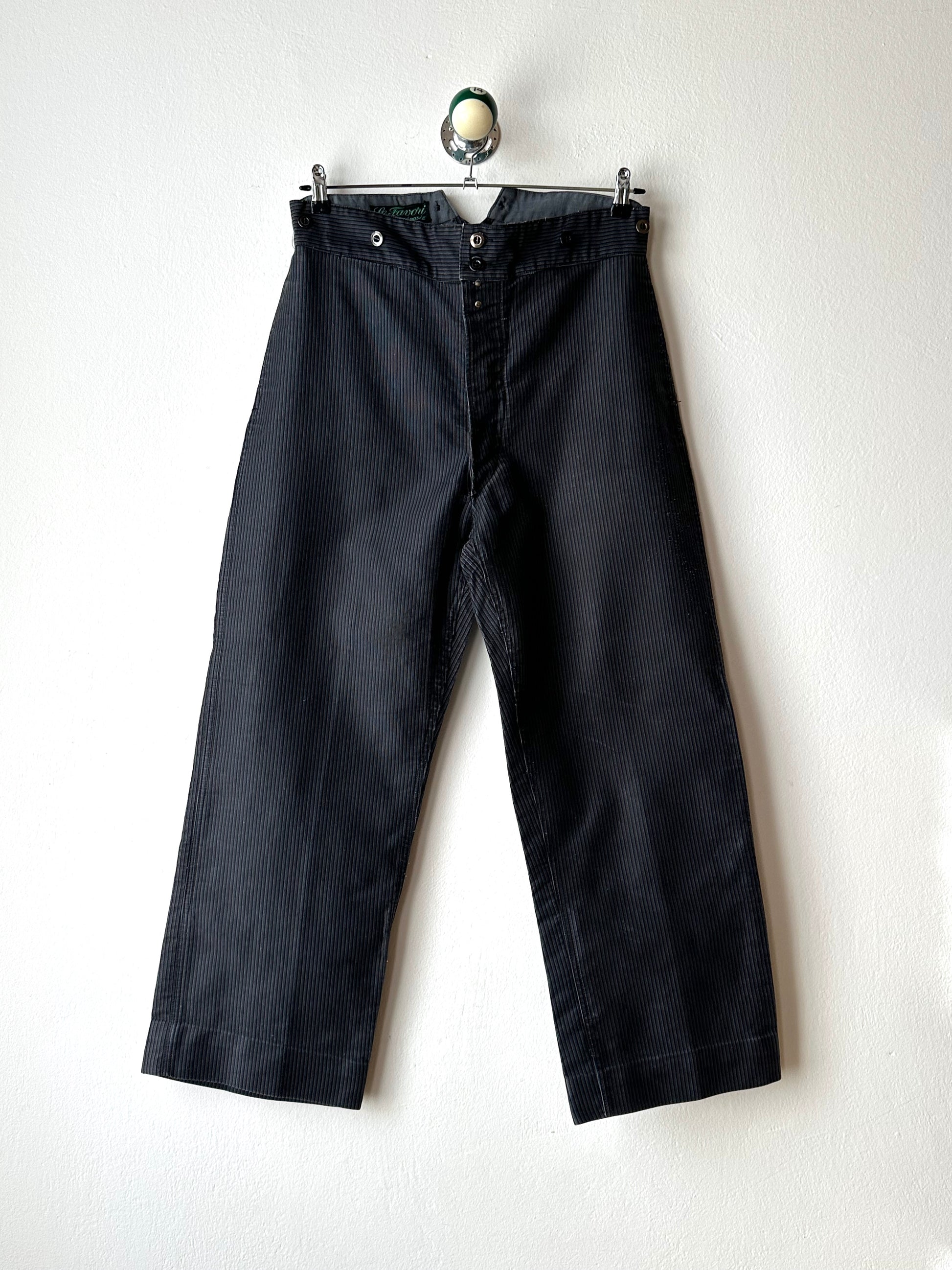 Le Favori French work 1930's 30年代 フレンチワーク Trousers メタルボタン  フレンチヴィンテージ Toto Praha Vintage clothing shop Antique shop 古着屋 プラハ Showroom appointment Prague ユーロ古着 ヨーロッパ古着 古着卸 ヴィンテージ