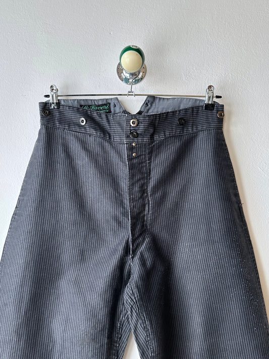 Le Favori French work 1930's 30年代 フレンチワーク Trousers メタルボタン  フレンチヴィンテージ Toto Praha Vintage clothing shop Antique shop 古着屋 プラハ Showroom appointment Prague ユーロ古着 ヨーロッパ古着 古着卸 ヴィンテージ