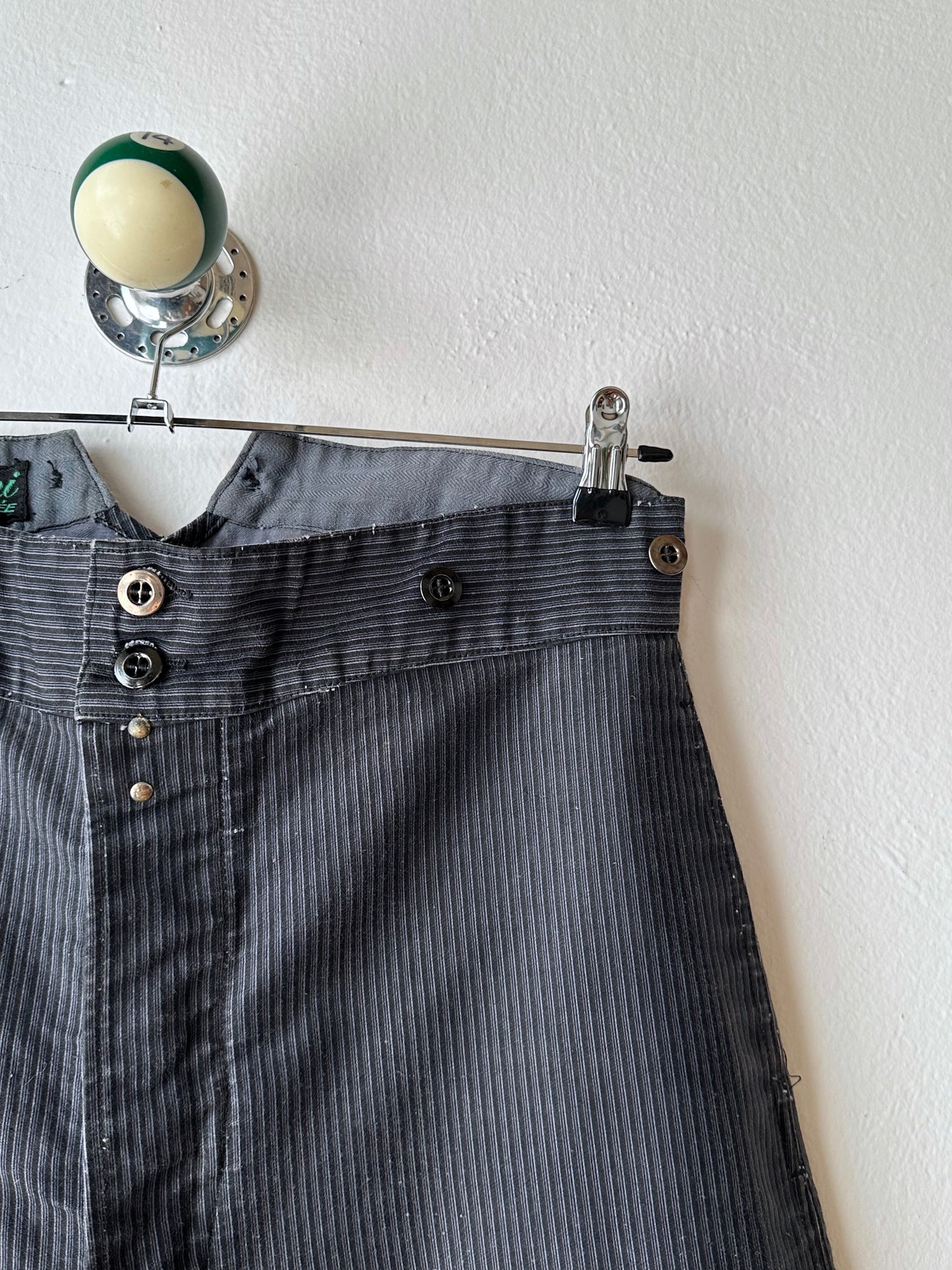 Le Favori French work 1930's 30年代 フレンチワーク Trousers メタルボタン  フレンチヴィンテージ Toto Praha Vintage clothing shop Antique shop 古着屋 プラハ Showroom appointment Prague ユーロ古着 ヨーロッパ古着 古着卸 ヴィンテージ