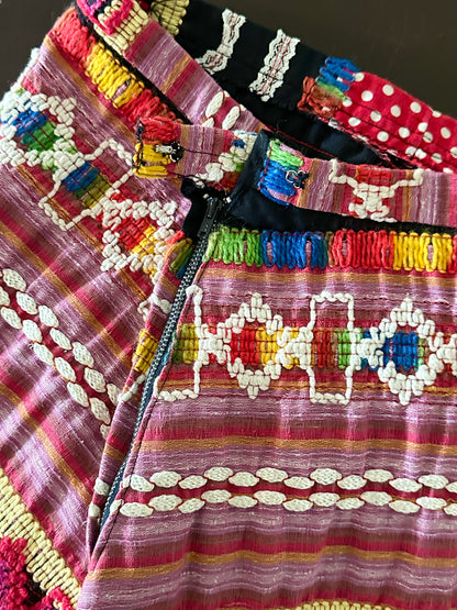 Handmade embroidery skirt W30