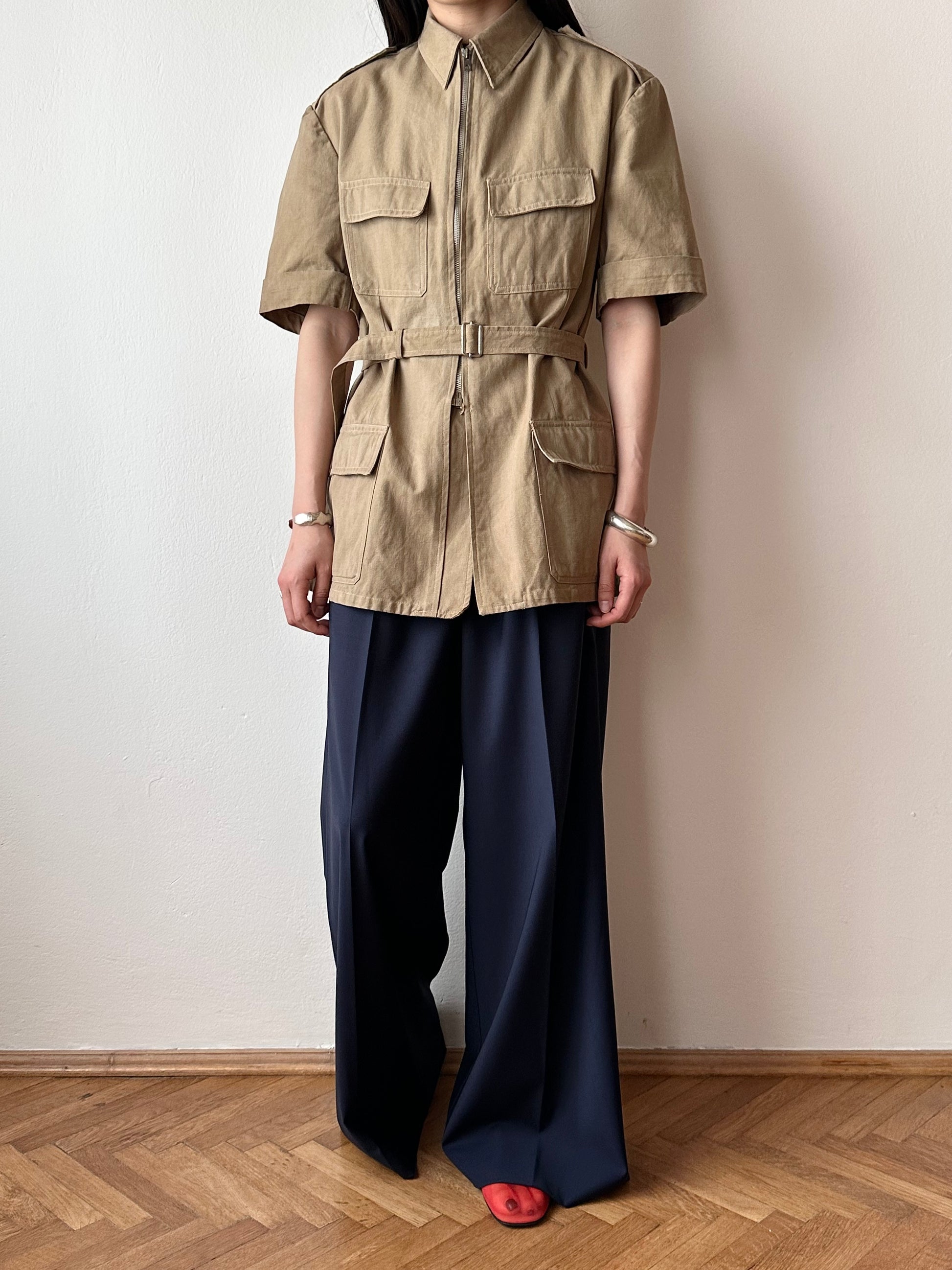 Belle Jardiniere ベルジャルディニエール ベル ジャルディニエール フランス フレンチヴィンテージ 古着 ヴィンテージ France french vintage cotton canvas safari jacket サファリジャケット ワークシャツ