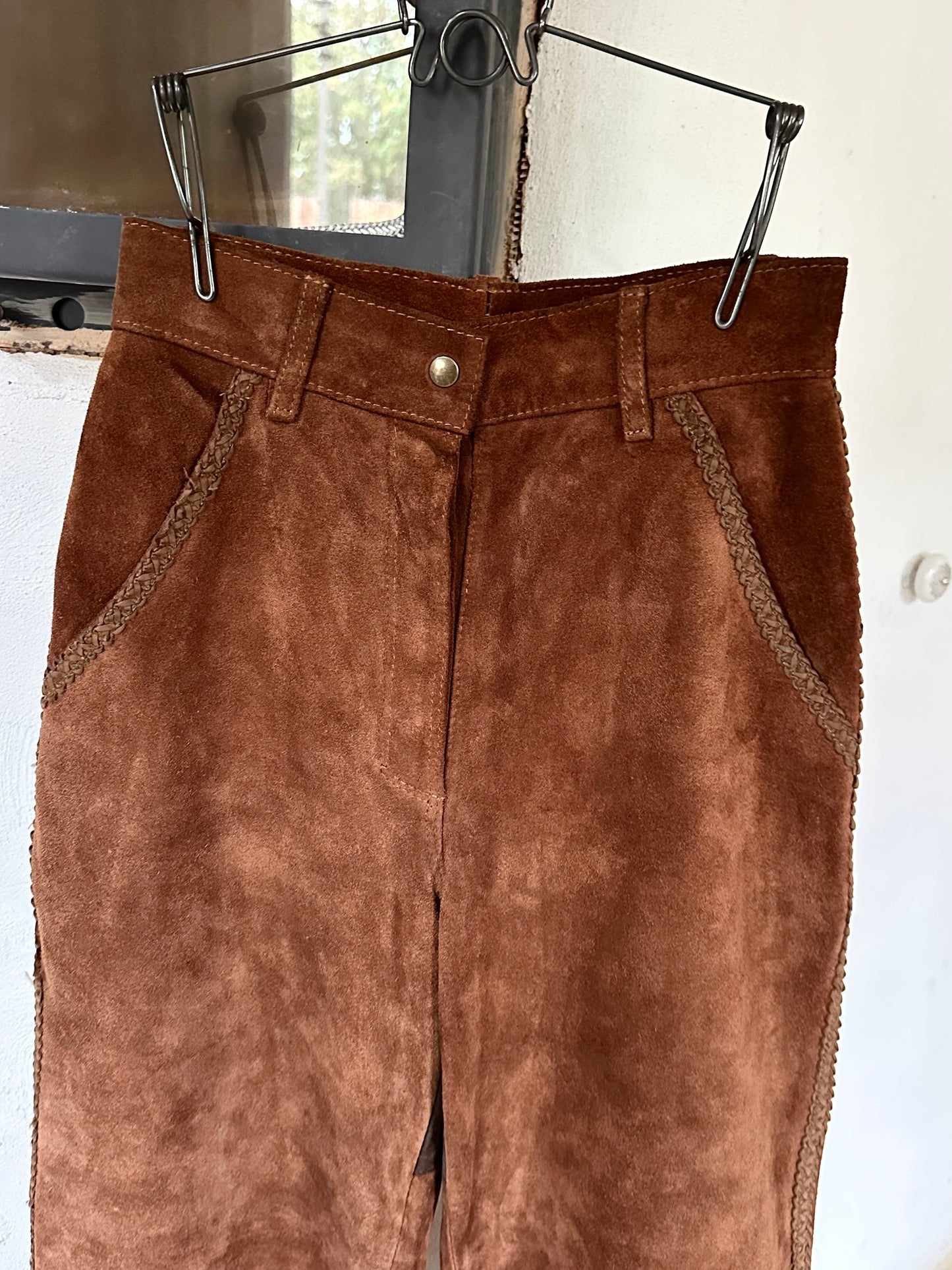 80s Italian suede cowgirl trouser W27