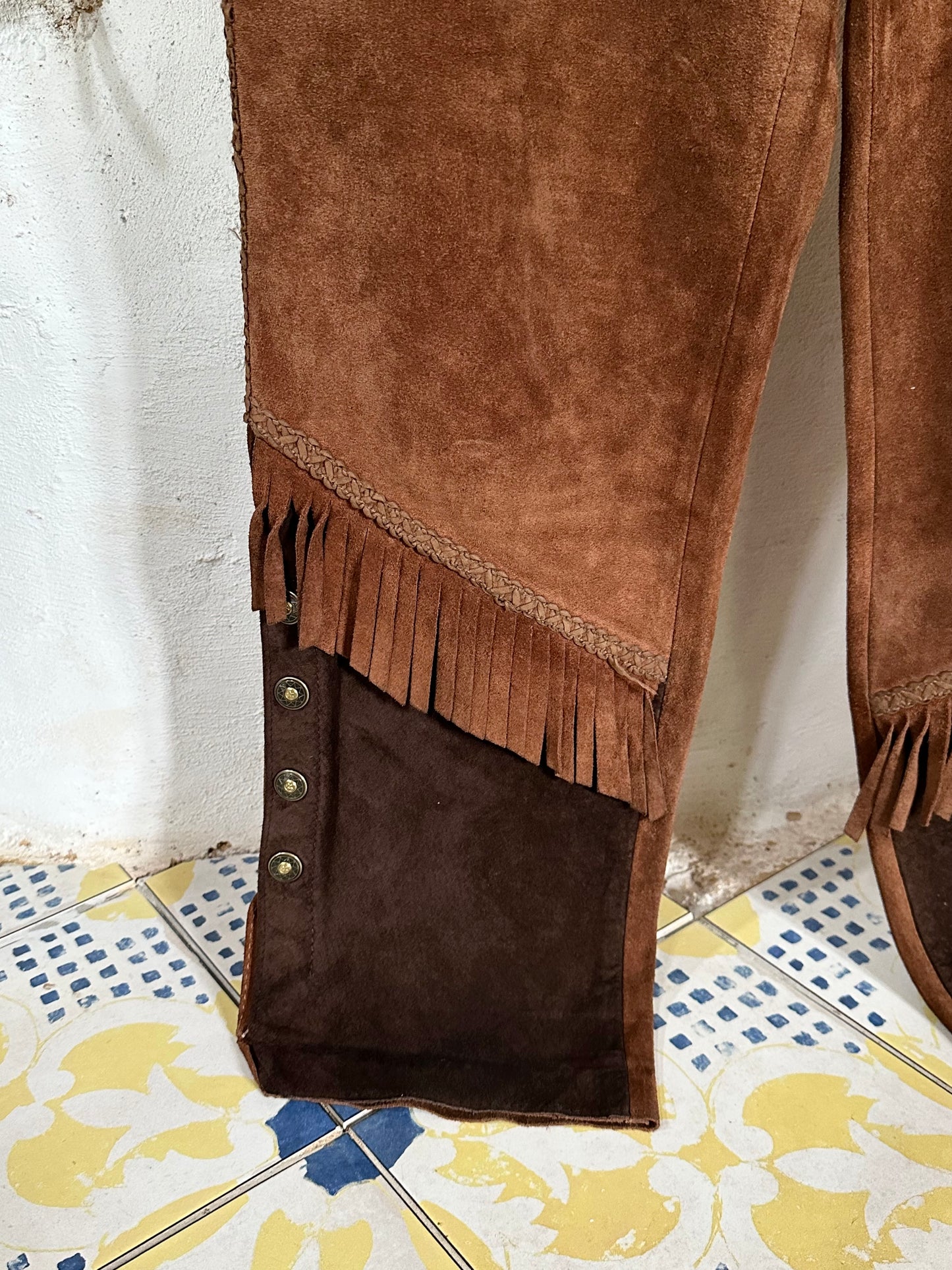 80s Italian suede cowgirl trouser W27