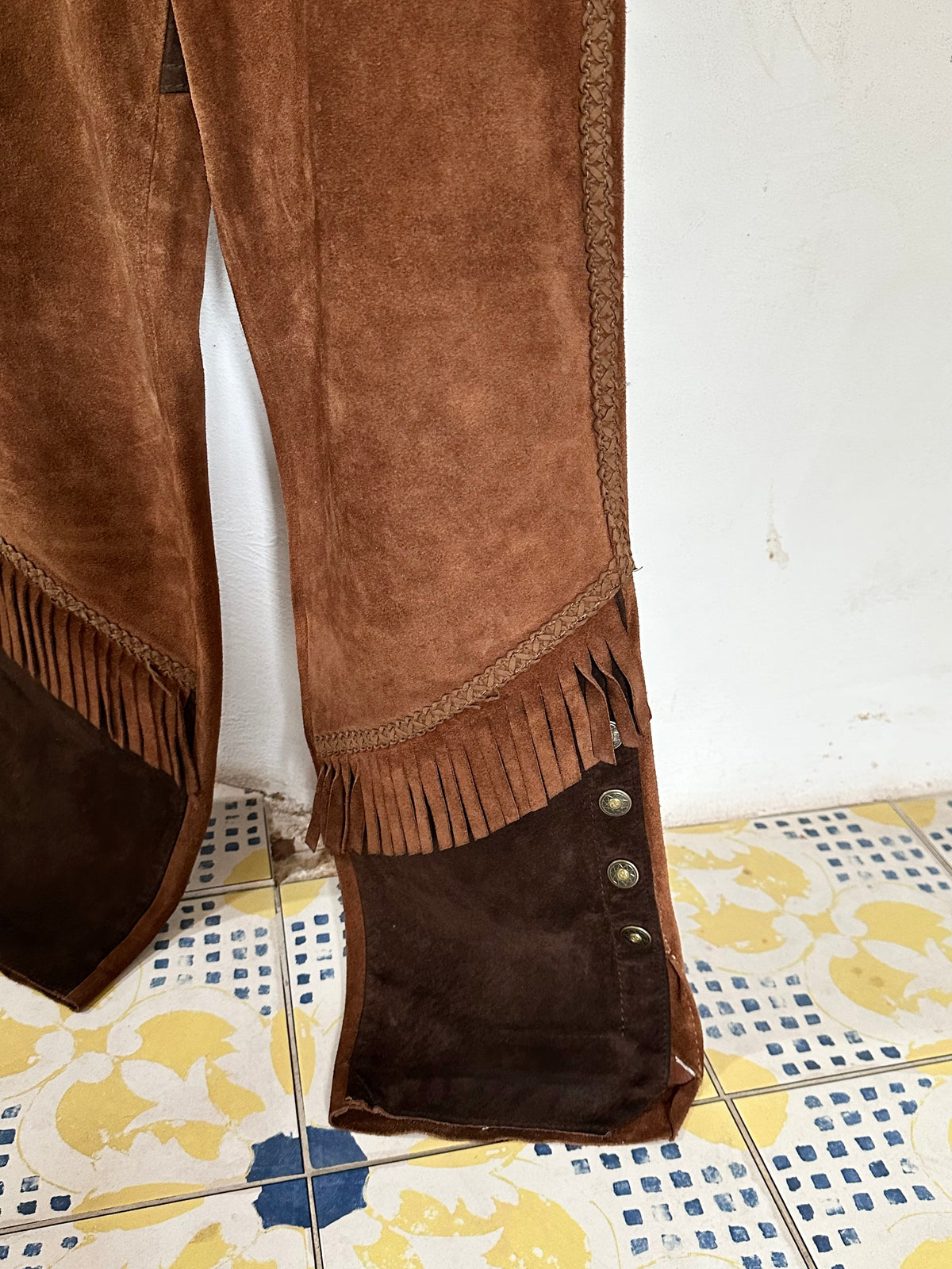 80s Italian suede cowgirl trouser W27