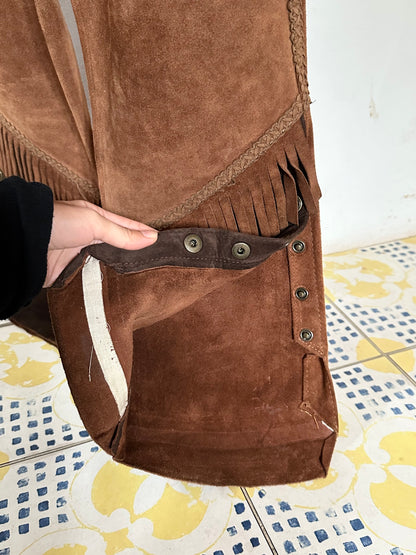 80s Italian suede cowgirl trouser W27
