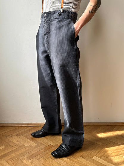 Le Favori French work 1930's 30年代 フレンチワーク Trousers メタルボタン  フレンチヴィンテージ Toto Praha Vintage clothing shop Antique shop 古着屋 プラハ Showroom appointment Prague ユーロ古着 ヨーロッパ古着 古着卸 ヴィンテージ