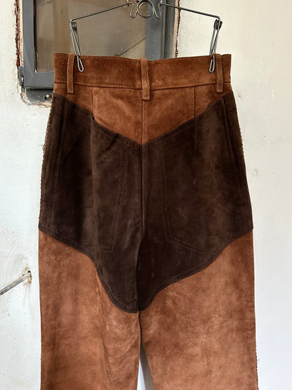 80s Italian suede cowgirl trouser W27