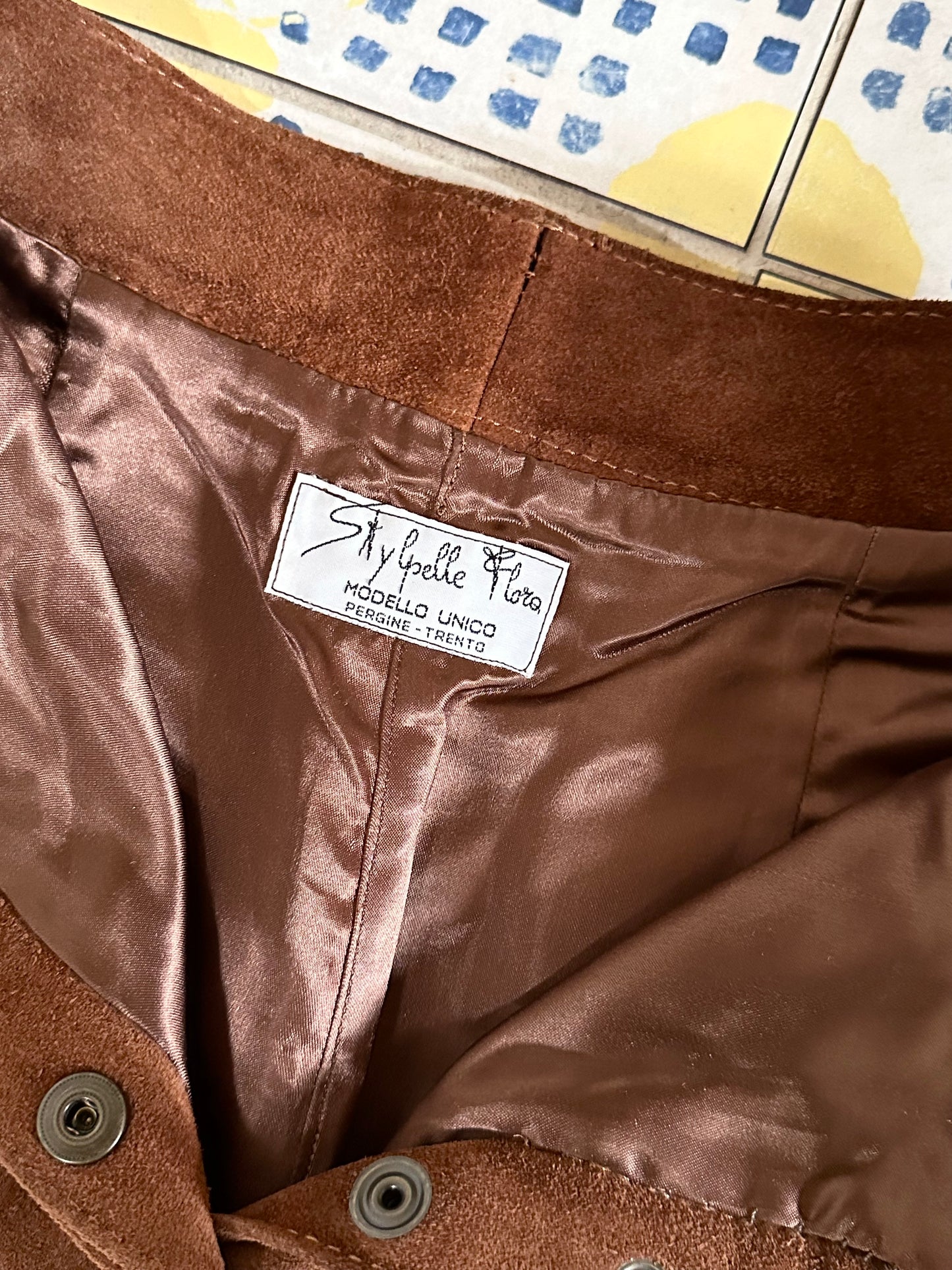 80s Italian suede cowgirl trouser W27
