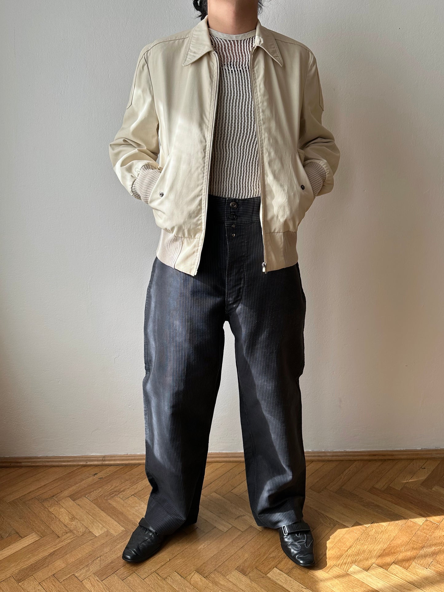 Le Favori French work 1930's 30年代 フレンチワーク Trousers メタルボタン  フレンチヴィンテージ Toto Praha Vintage clothing shop Antique shop 古着屋 プラハ Showroom appointment Prague ユーロ古着 ヨーロッパ古着 古着卸 ヴィンテージ