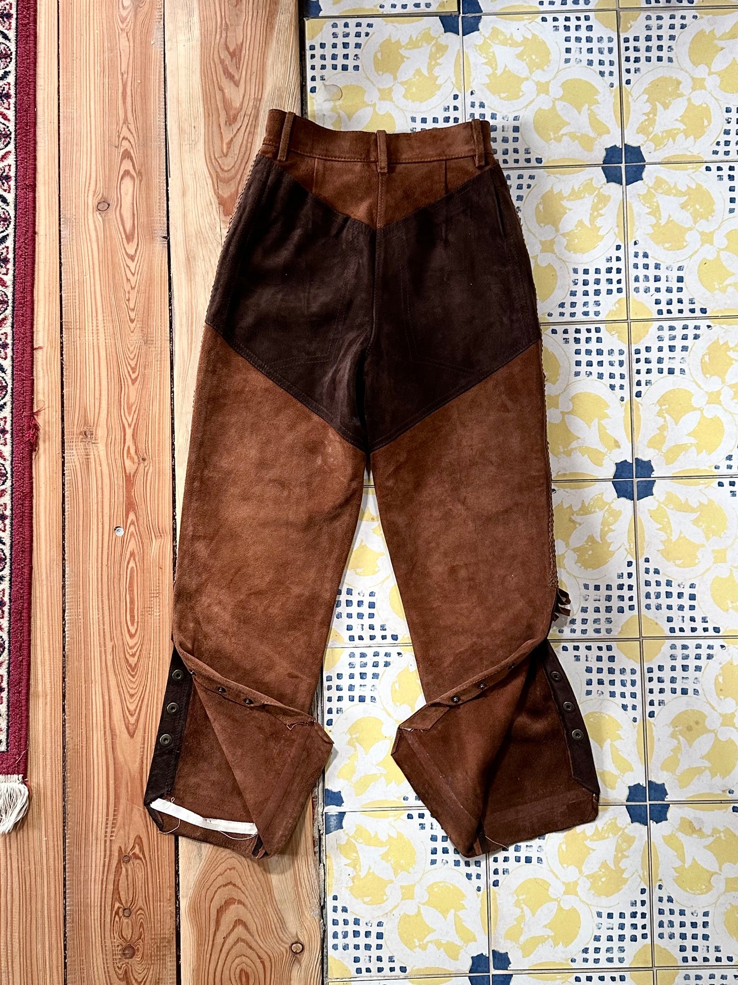 80s Italian suede cowgirl trouser W27