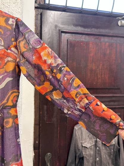 70s abstract art dress