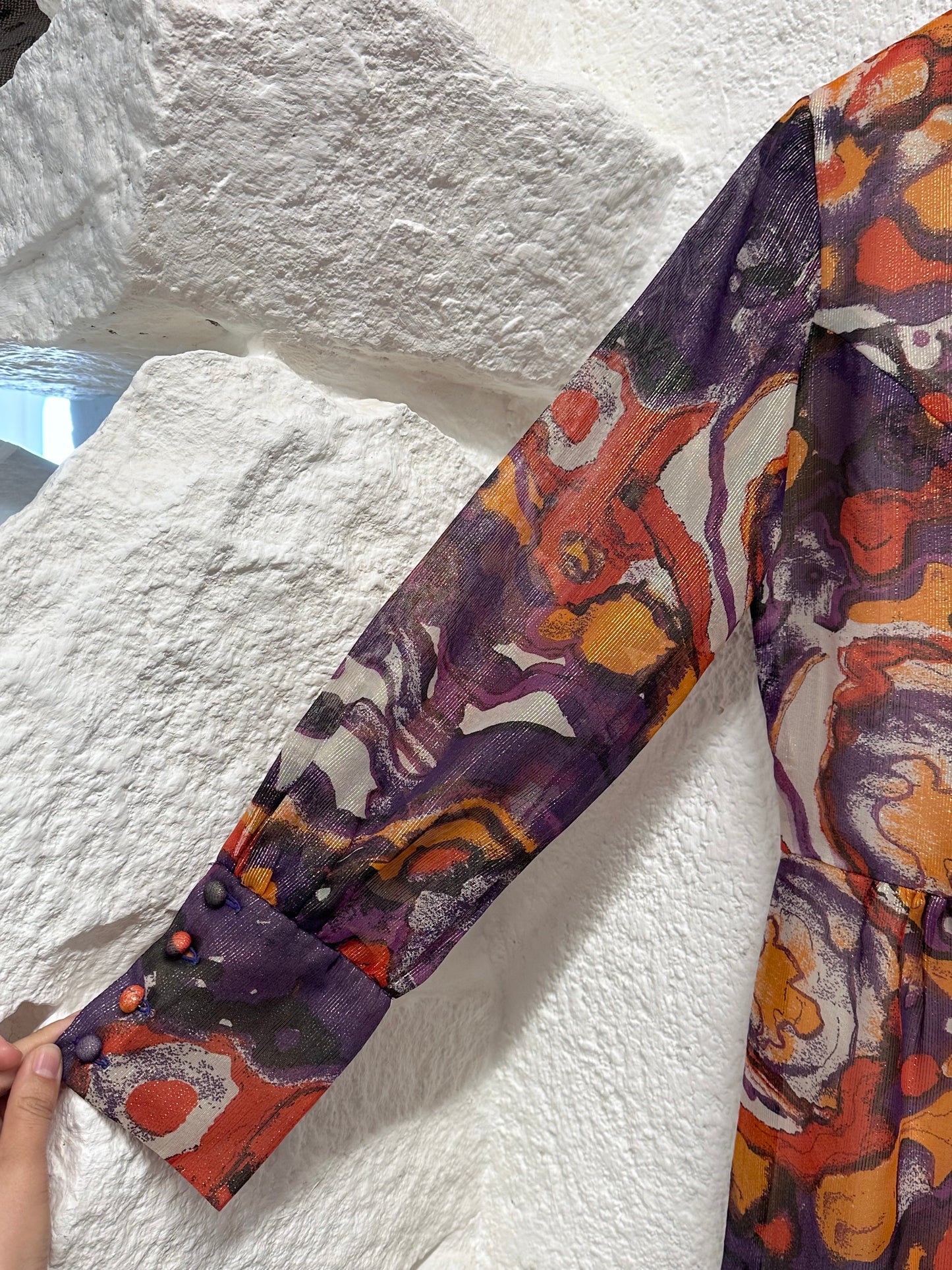 70s abstract art dress