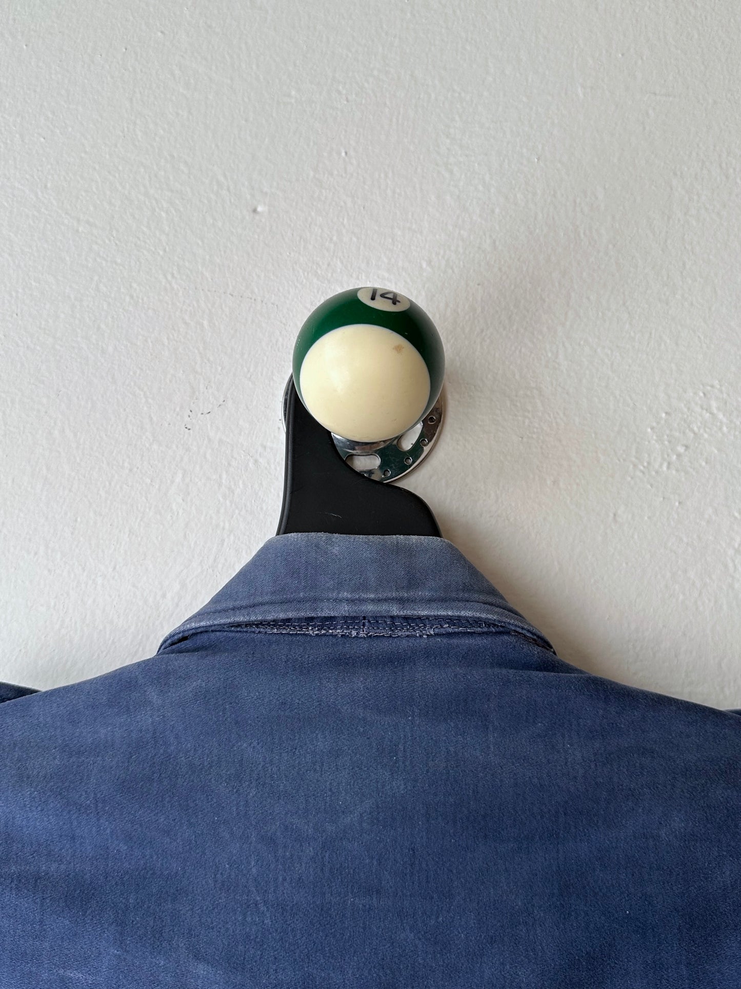 Circa 1940s Mont Saint Michel Blue Moleskin Firefighter Jacket