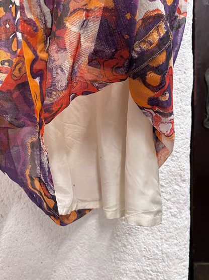 70s abstract art dress