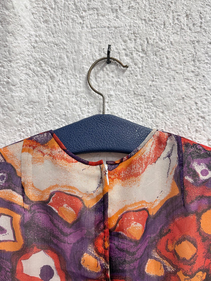 70s abstract art dress