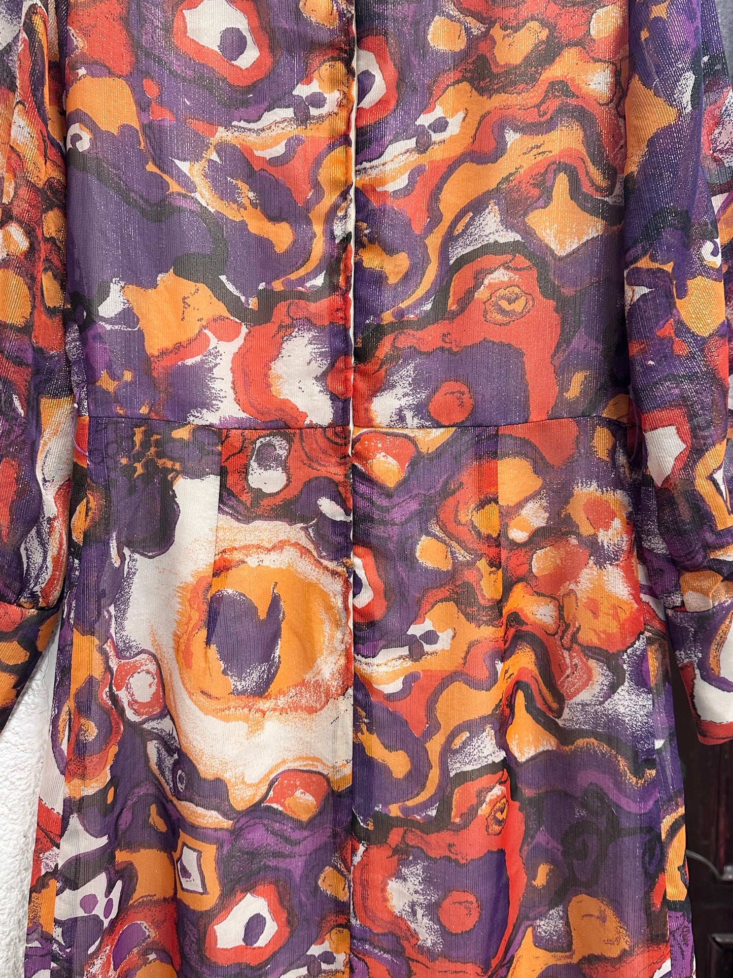 70s abstract art dress