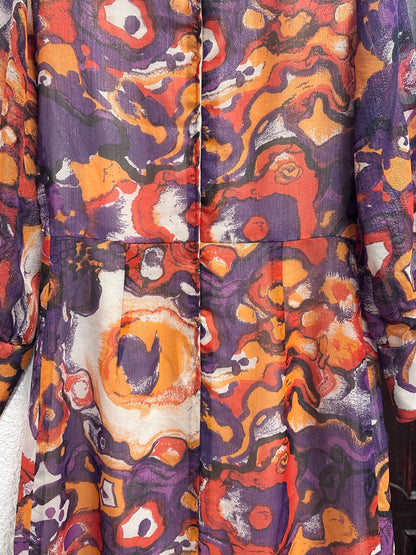 70s abstract art dress