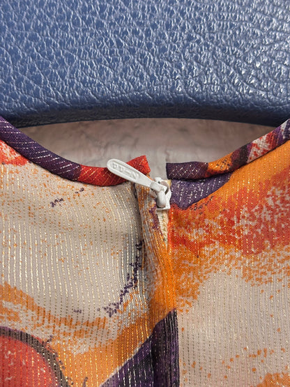 70s abstract art dress