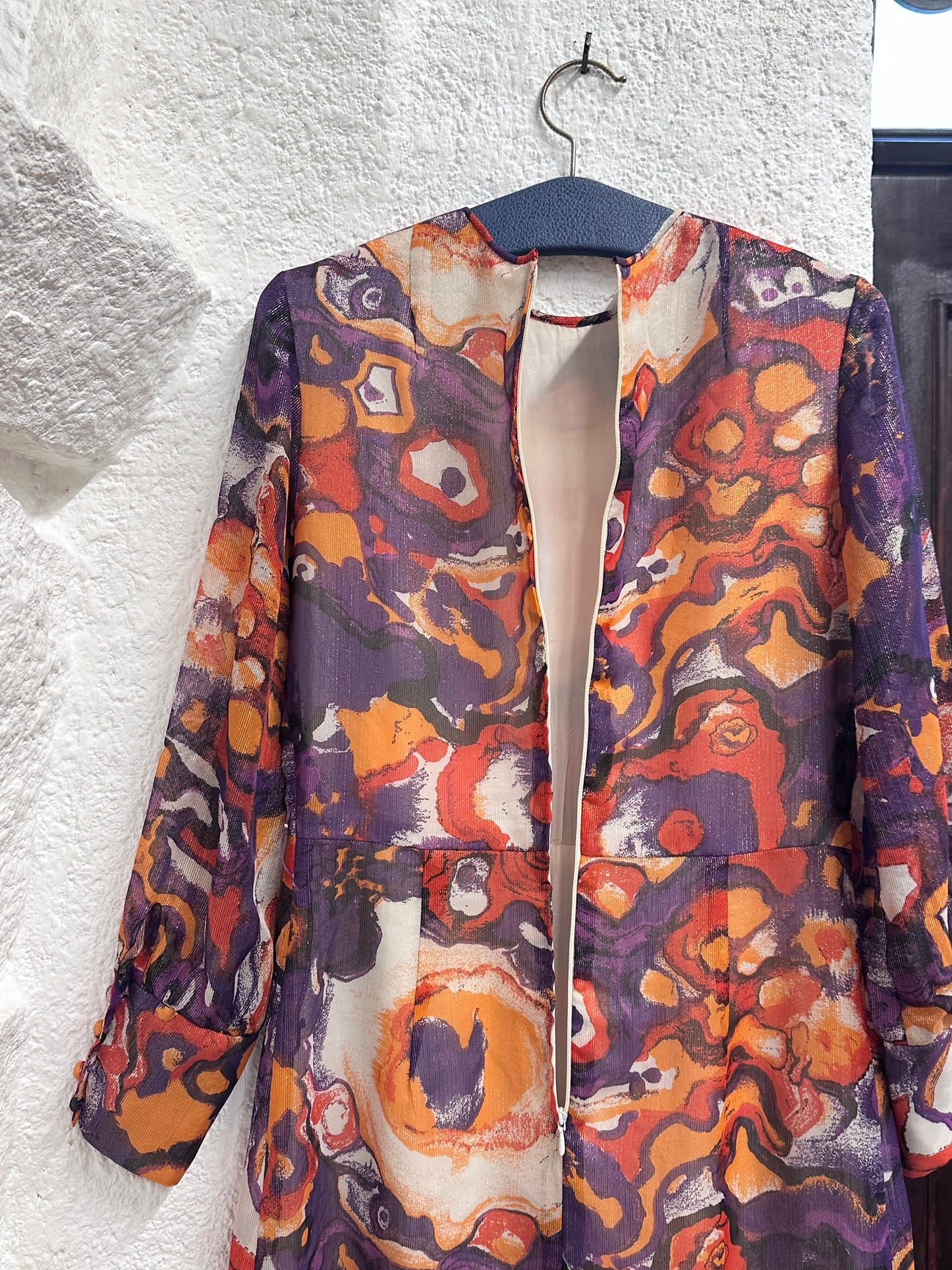 70s abstract art dress