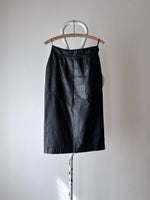 90s leather skirt with zip slit