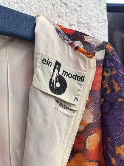 70s abstract art dress