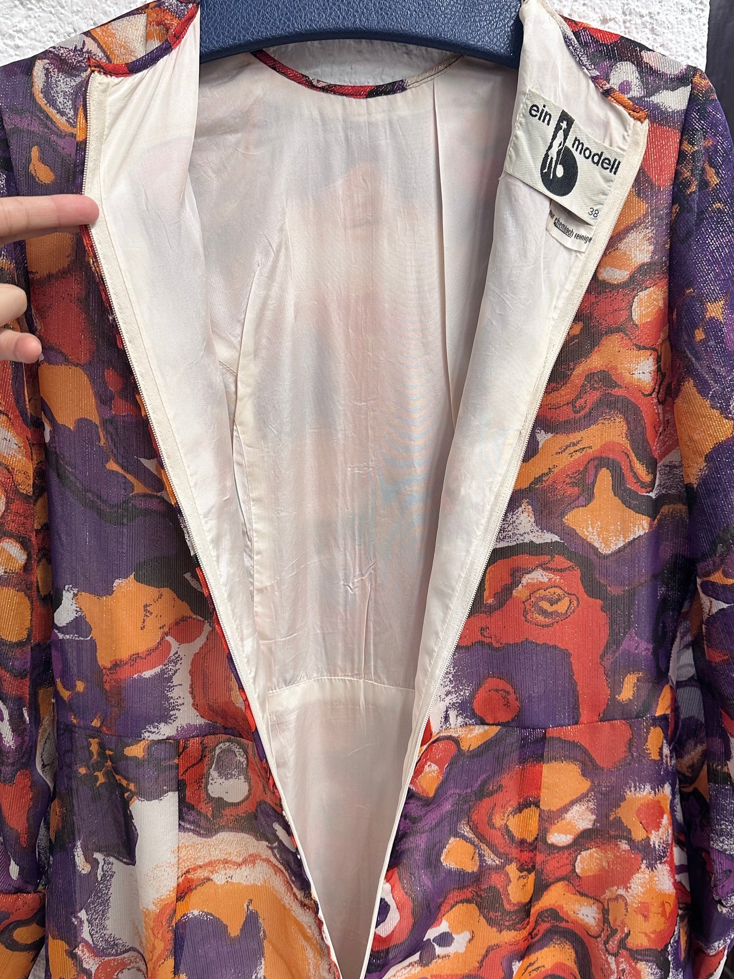 70s abstract art dress