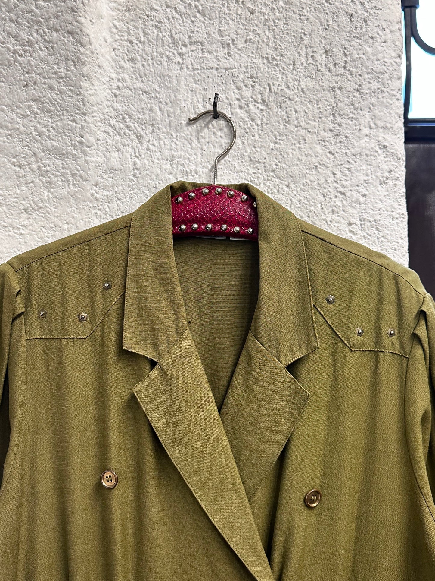 80s khaki viscose jumpsuit