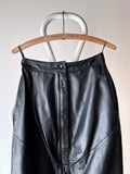 90s leather skirt with zip slit