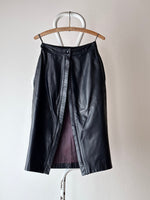 90s leather skirt with zip slit