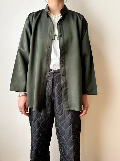 French forest green bat shirt