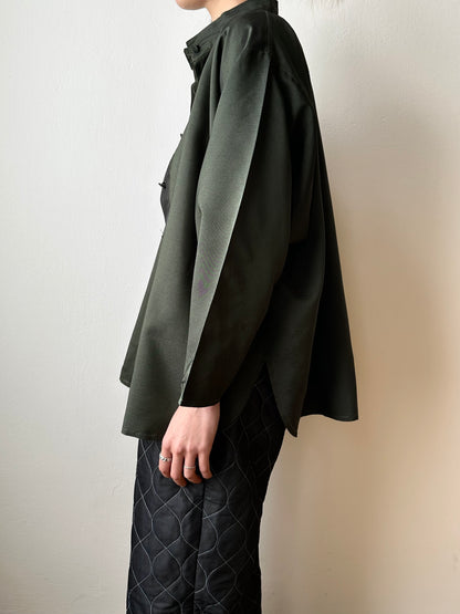 French forest green bat shirt