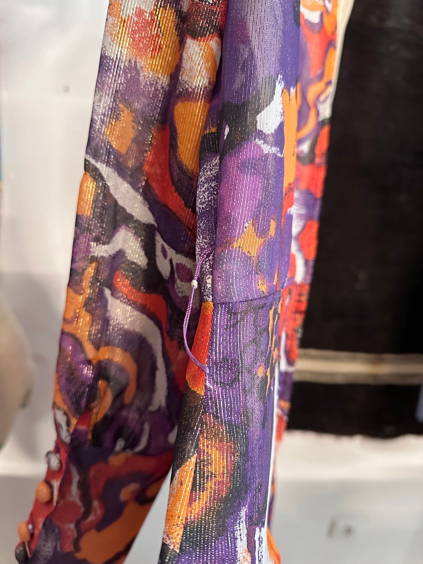 70s abstract art dress