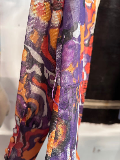 70s abstract art dress