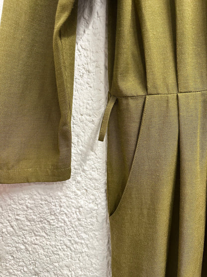 80s khaki viscose jumpsuit