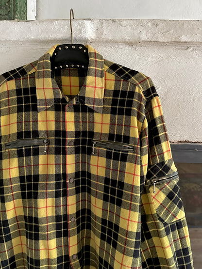 Italy plaid shirt with 3 pockets