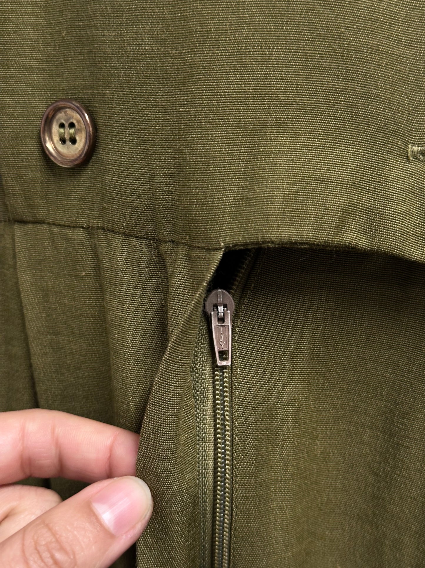 80s khaki viscose jumpsuit