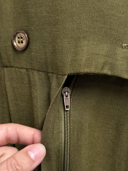 80s khaki viscose jumpsuit