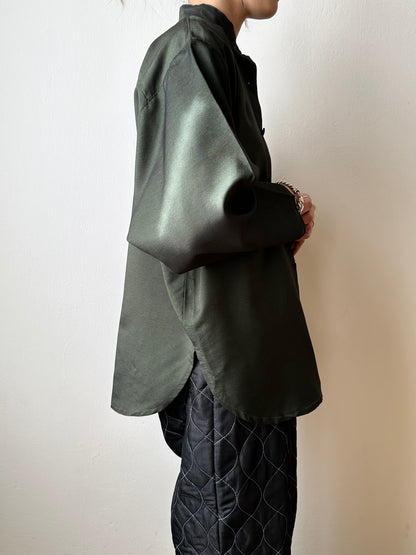 French forest green bat shirt