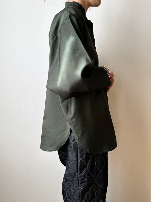 French forest green bat shirt