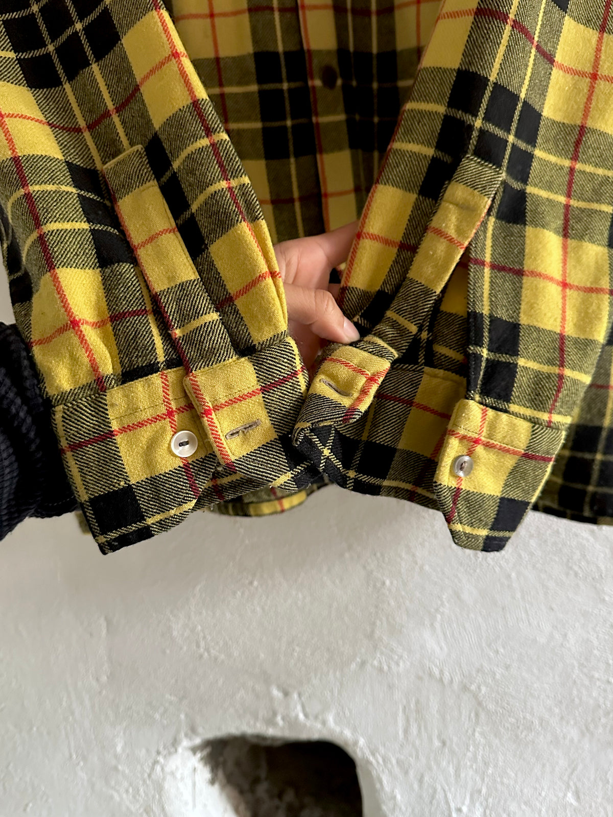 Italy plaid shirt with 3 pockets
